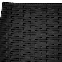 Fauteuil de salle à manger en plastique PP empilable noir design en rotin pour balcon jardin patio porche
