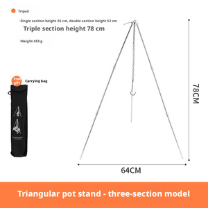 Support de cuisson portable en alliage d'aluminium pour <span class=keywords><strong>camping</strong></span>, trépied de feu de camp, support de pot suspendu extérieur, support de cuisson sauvage pour pique-nique - Product Image 4