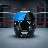 Protège-tête de kick-boxing personnalisé en gros, équipement de MMA modulaire avec motif, le plus vendu dans les protections faciales pour le kick-boxing, respirant