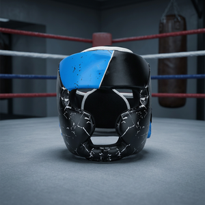 Protège-tête de kick-boxing personnalisé en gros, équipement de MMA modulaire avec motif, le plus vendu dans les protections faciales pour le kick-boxing, respirant - Product Image 2