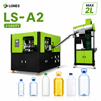 Machine de soufflage de bouteilles PET automatique LS-A2 avec PLC et moteur, 2 cavités, capacité maximale 2L, pour la fabrication de bouteilles d'eau