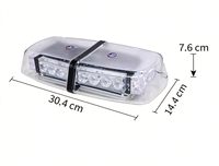 Feux de signalisation LED 24W, gyrophare, lumière d'avertissement, montage magnétique sur toit, boîtier en polycarbonate, plusieurs couleurs, lumière clignotante, alerte de sécurité pour les véhicules