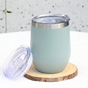 12oz Thermal Wine Tumbler Stainless Steel Double Wall Vacuum Insulated <b>Coffee</b> Mug for Summer Winter Use - Product Image 1