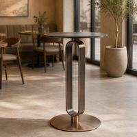 Pied de meuble en acier inoxydable couleur or rose, base de table en métal, socle pour table d'appoint de bar, maison, hôtel