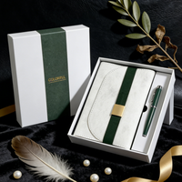 Carnet A5 Premium en Tyvek, ensemble stylo et journal co-designé avec fermeture élastique, pochette de rangement en cuir – Collection Exécutive