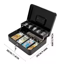 Oem mini điện tử tiền mặt đăng ký 4 hóa đơn 5 đồng xu bán lẻ kim loại tiền hộp tiền mặt với sự kết hợp khóa cho an ninh ngăn kéo tiền mặt - Product Image 4