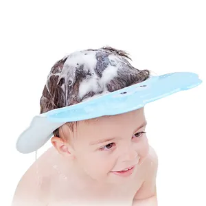Шапки для душа для детей, водонепроницаемые шапки с шампунем для купания, козырек, защита ушей, шапки для мытья волос для малышей