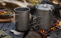 Cuiseur à riz en titane pur, pot multifonctionnel en titane, léger et portable, pour pique-niques en plein air, camping, cuisine