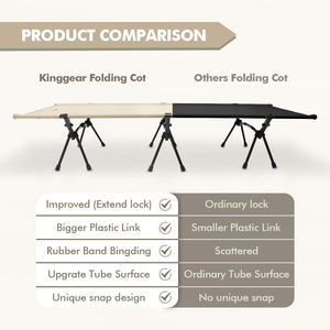 KingGear Outdoor Tragbares Aluminium Oxford Leichtes Feldbett Klappbar Verstellbares Faltbett für Erwachsene - Product Image 3