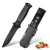 Couteau de camping d'extérieur avec étui de protection, couteau utilitaire de survie, de chasse et de randonnée, outils EDC, couteaux à lame fixe