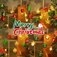 Cadena de luces LED de estrella de Navidad, resistente al agua, alimentada por batería, 10m de longitud, ventana, decoración de habitación, cielo estrellado, bola galvanizada
