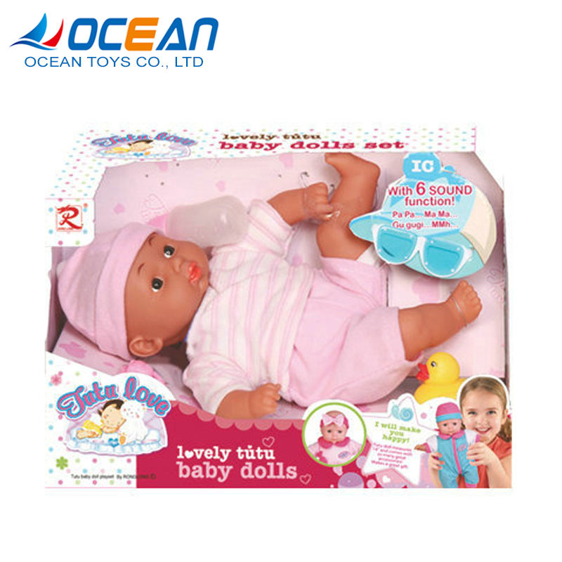 Nueva venta caliente barato del bebé muñecas juguetes 14 ''muchachas  grandes muñecos de plástico con función Mini muñeca