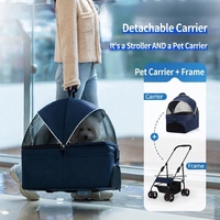 Poussette pliable pour animaux de compagnie (chiens et chats) fournie par l'usine avec service de personnalisation du logo OEM/ODM