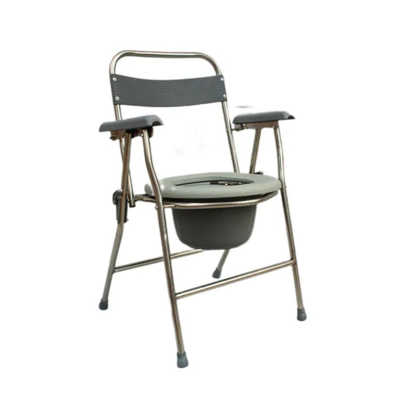 تصميم جديد كرسي نقل عالي الجودة من كرسي متحرك إلى كرسي صوان محمول قابل للطي مع مقعد مرحاض