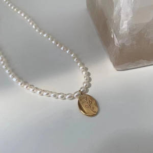 Collar de Perlas de Agua Dulce Naturales para Xiaomi, 3-4 mm, Luz Intensa, Moderno, con Patrón de Números, Cadena para Clavícula, Cuentas para Bebé - Product Image 3