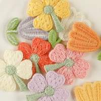 Patch en tissu polyester de style coréen, motif floral, soluble dans l'eau, broderie à coudre soi-même, patch de vêtement haut de gamme, autocollant, pince à cheveux