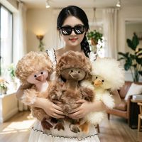 En gros, Poupée lapin Wulala en peluche super douce à poils bouclés, Cadeau d'anniversaire, Poupées en tissu de coton