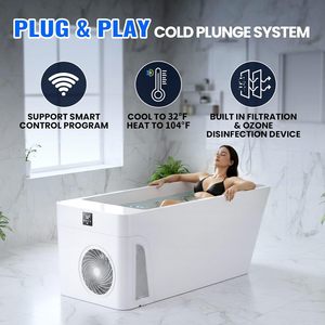 Baignoire de trempage à froid intégrée USA avec refroidisseur d'eau intégré, contrôle intelligent, autoportante, pour trempage corporel complet - Product Image 5