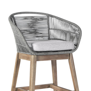 HMS 43 "เก้าอี้บาร์กลางแจ้งสีเทาทึบหลังเตี้ยมีที่วางเท้าสบาย - Product Image 6