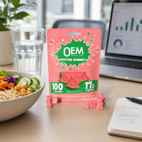 Bonbons gélifiés à haute teneur en protéines à la pastèque, complément alimentaire pour le soutien musculaire, collation savoureuse pour le fitness, style de vie actif, nutrition quotidienne
