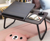 Dortoir Bureau d'étude Angle réglable Table d'ordinateur portable Table pliante Canapé de haute qualité Bureau d'ordinateur Cahier en bois Pliage d'écriture Travail