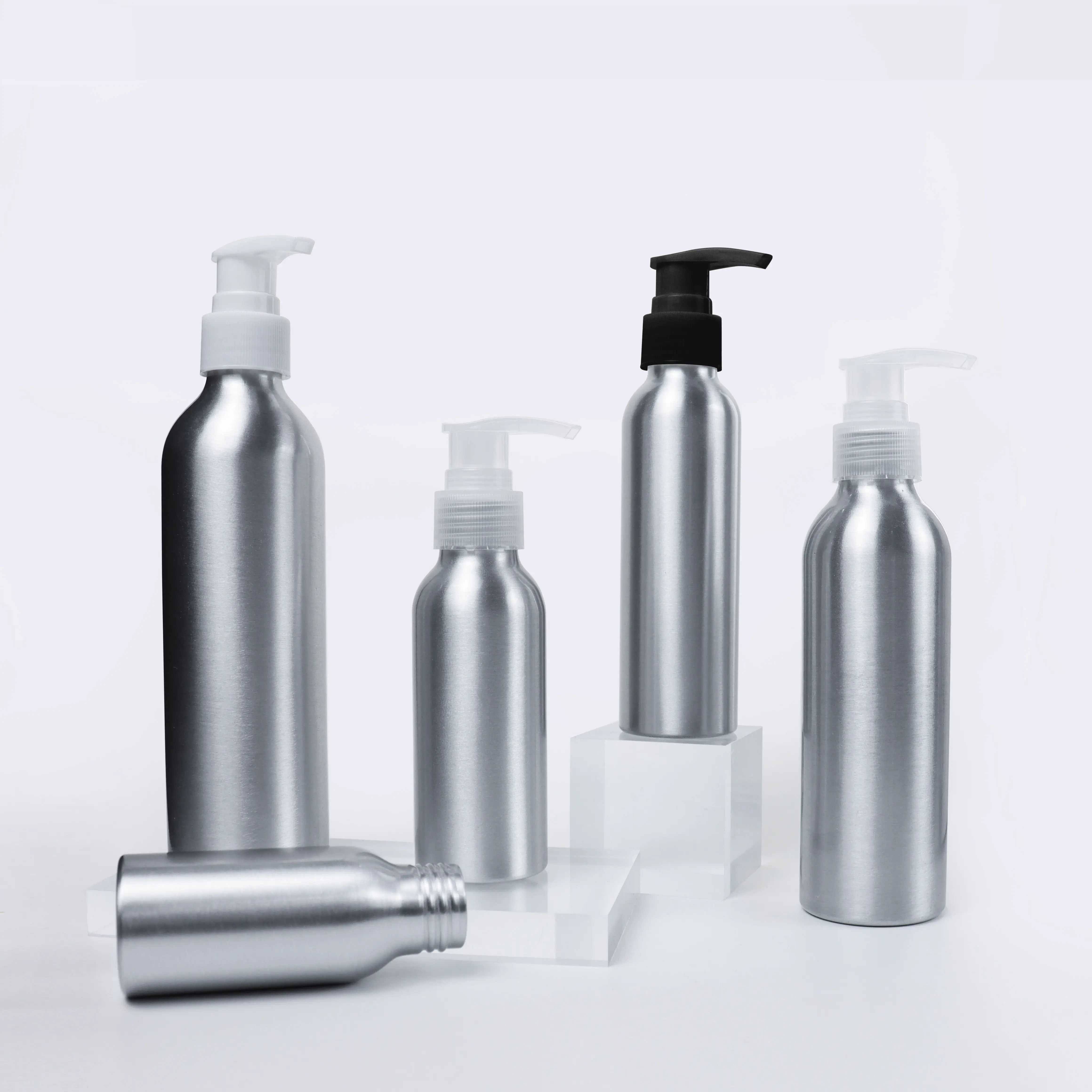 Lege 30Ml 50Ml 100Ml 150Ml 200Ml 250Ml 500Ml 1000Ml Navulbare Gezichtslichaam Shampoo Aluminium Lotion Pompfles Met Pomp