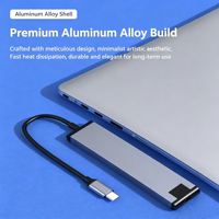 Hub USB-C 7-en-1 4K pour Ethernet RJ45, charge rapide PD, lecteur de cartes SD/TF, USB 3.0, en alliage d'aluminium pour MacBook, en stock