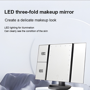 Foldable LED Makeup <b>Mirror</b> Vanity Dimmable Touch Cosmetic <b>Mirror</b> USB Rechargeable - Product Image 2
