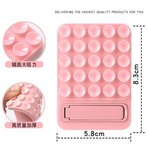 Support de téléphone à ventouse en silicone TPU, support de téléphone de douche miroir, pliable, adhésif, accessoire pour smartphones pour selfies et vidéos - Product Image 2