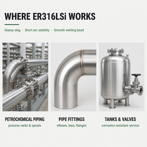 Alambre de Soldadura <span class=keywords><strong>MIG</strong></span> de Acero Inoxidable ER316LSi para Bobinas de Tuberías Petroquímicas AWS A5.9 Bajo en Carbono - Product Image 5