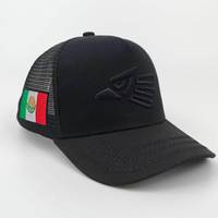 Gorra deportiva de béisbol de malla de 5 paneles con bordado de águila mexicana para hombre, tela que bloquea el sol para exteriores con hebilla ajustable