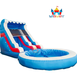 Tobogán Acuático Inflable Azul de 24x13x12 Pies <span class=keywords><strong>con</strong></span> <span class=keywords><strong>Piscina</strong></span> o <span class=keywords><strong>Piscina</strong></span> de Pelotas, Precio de Mayoreo Directo de Fábrica para Niños, Diversión Acuática - Product Image 2