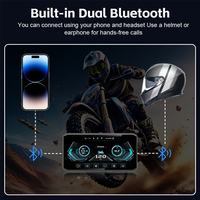 Écran CarPlay Moto sans fil 6,0 pouces avec 2 caméras HD, DVR pour moto, capteur de pression des pneus TMPS, système BSD, GPS, suivi T12