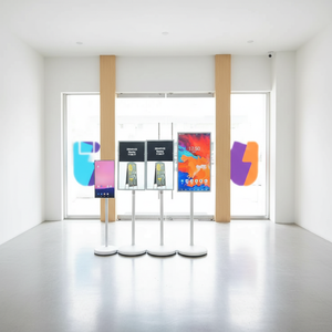 Pantalla Táctil Móvil de 32 Pulgadas con Soporte, Tableta Electrónica Grande con <span class=keywords><strong>Ruedas</strong></span>, Monitor Portátil Android TV con Cámara - Product Image 4