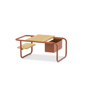 TABLE DE JARDIN SUNSET, 83,3X46,5 CM, TERRACOTTE ET NATUREL - Product Image 1