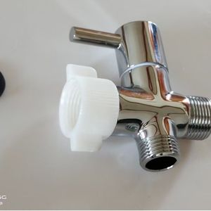 Copper Three Way Valve 3/4 In Chrome Plated For Bidet Toilet Water Supply One In Two Out - Product Image 2