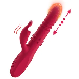 ALWUP venta al por mayor vibrador de conejo femenino para punto G clítoris rotación telescópica vibración combinación múltiple disfrute juguetes sexuales