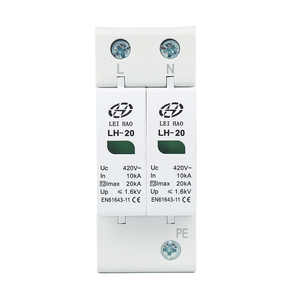 Parafoudre monophasé 10KA 20KA 420V 2 pôles AC SPD, dispositif de <span class=keywords><strong>protection</strong></span> contre les surtensions solaires certifié CE, usine LeiHao Yueqing - Product Image 1