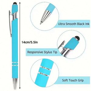 Business School Personalized 2-1 Mobile Touch Promotional Metal Custom Stylus Ballpoint Pen with Custom Logo Printed - Product Image 3