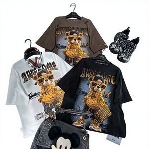 T-<span class=keywords><strong>shirt</strong></span> oversize de luxe pour <span class=keywords><strong>femme</strong></span> avec motif souris en strass scintillants, style décontracté respirant pour l'été, décoration logo 1045 - Product Image 5