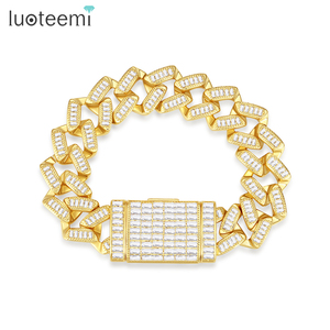 LUOTEEMI Fashion High Luxury Hip Hop a maglie cubiche a maglie cubiche Zirconia da uomo gioielli di moda <span class=keywords><strong>bracciale</strong></span> - Product Image 1