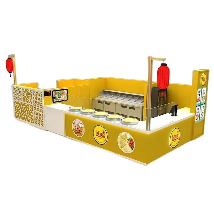 Pionier Fast-Food-Softeis Kiosk Bubble Tea Store Dekoration für Franchise-Food-Business-Design-Konzept