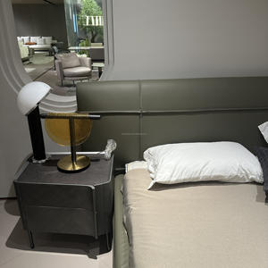 Cama de Lujo de Cuero Minimalista Italiana para Dormitorio Muebles de <span class=keywords><strong>Matrimonio</strong></span> de Alta Gama Modernos Tamaño King Doble - Product Image 4