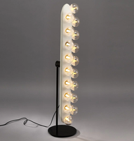 Lampe sur pied multi-globes verticale moderne Seeky, lumière LED en métal blanc pour salon, hôtel