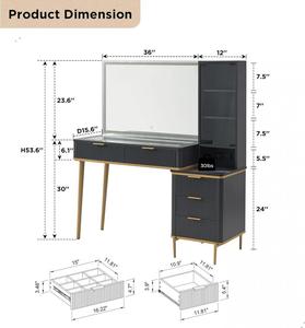 High Quality <strong>Makeup</strong> <strong>Vanities</strong> Wholesale Custom Logo <strong>Vanity</strong> Desk for <strong>Makeup</strong> LED <strong>Vanity</strong> Mirror <strong>Makeup</strong> Table - Product Image 2