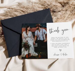 现代婚礼谢谢商务照片卡印刷免费设计双面高品质纸卡 - Product Image 2