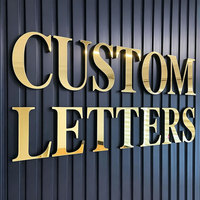 Logo en lettres métalliques personnalisées 3D non éclairées en acier inoxydable, enseigne en lettres creuses pour magasin, entreprise, réception