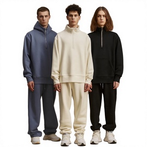 Factory Direct Men's Quarter Zip Fleece Soft Shell <b>Jacket</b> with Embroidered Logo Acid Wash Finish - Product Image 3