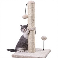 Arbre à chat moderne et simple en peluche crème 2026, petite maison d'activités pour chats, tour d'escalade multicouche pour petits chats