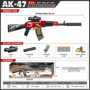 Lanceur <span class=keywords><strong>de</strong></span> billes EVA K21 rouge manuel à déclenchement par cartouche, corps <span class=keywords><strong>de</strong></span> 98 cm, pour <span class=keywords><strong>jeu</strong></span> <span class=keywords><strong>de</strong></span> cible en extérieur, vente en gros pour la distribution au détail - Product Image 4
